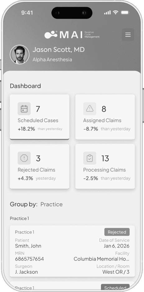 MAI product mobile interface